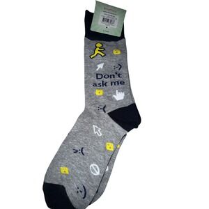 Funatic Dont Ask Me I Still Use AOL Socks Gray Retro 90s Tech Novelty Crew